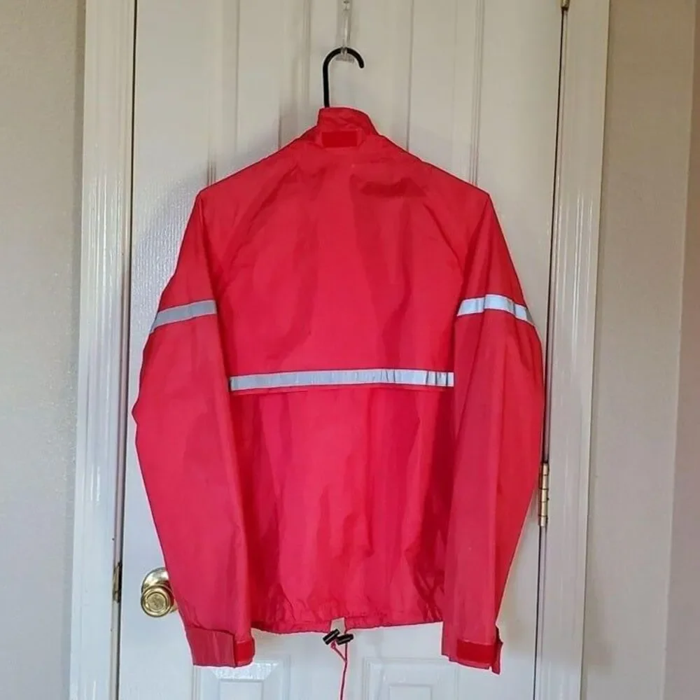 L.L. Bean Womens Jacket Pink L Reflective Full Zip Parka/Windbreaker